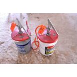 Lot - (2) Oil Pumps with 5 Gallon Pails