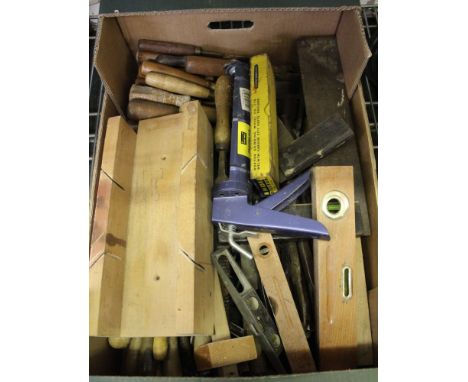A box of planes and other hand tools