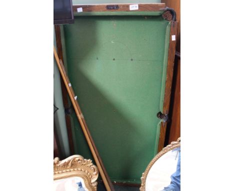 A vintage Joe Davis "Boy Champion" table top snooker table with four cues