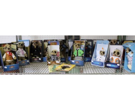 A shelf containing a quantity of boxed Meercats including Disney and Star Wars examples (16)