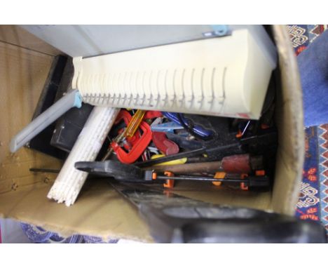 A Rexel CB205 spiral binder and a quantity of hand tools, includes "G"clamps
