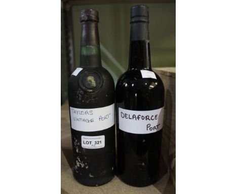 A Taylors vintage port and a Delaforce vintage port, labels not present