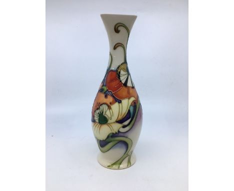 A William Moorcroft pottery vase ''The Second Soli Fleur'', designer Emma Bossons FRSA , in original box. H:22cm