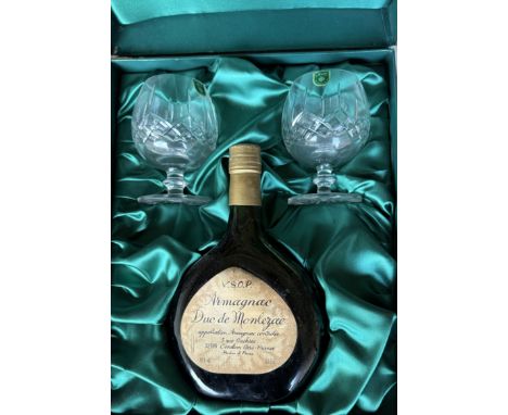 A fine cased bottle of Armagnac and a large qty of vintage wine 