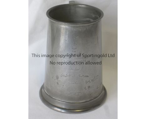 TOTTENHAM - TANKARD   Pewter tankard inscribed "Tottenham Hotspur 1960-61 The Double League Champions FA Cup Winners". The si