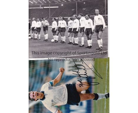 ENGLAND SIGNED PRESS PHOTOS       Six signed Press photographs: 4 colour 10" X 8", Lawrie McMenemy and Graham Taylor, signed 