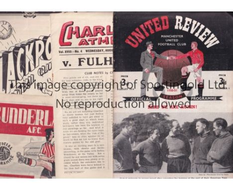 FULHAM 50-51   Twenty one Fulham away programmes, 50/51, Cup at Millwall, Chelsea and Blackpool, League at Man Utd, Charlton,