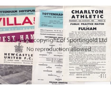 FULHAM 60s   Eighty Fulham away programmes 65/6 x 28 including friendly at Charlton and Reserves at Tottenham plus game at Co