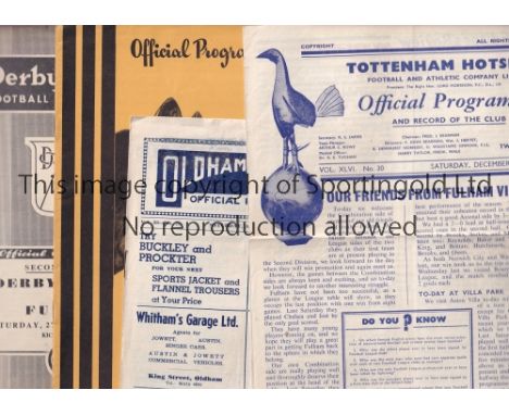 FULHAM 53-4  Seventeen Fulham away programmes, 53/4, includes at Oldham, Hull, Derby, Nottm Forest, Leyton Orient, Plymouth, 