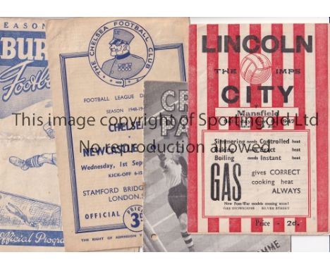 1940'S  PROGRAMMES      Nine football programmes in substandard condition including Lincoln City v Mansfield 8/11/1947 pictur