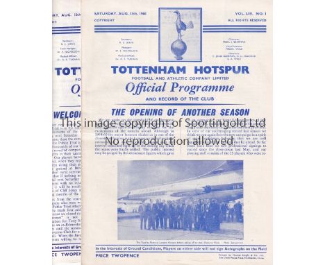 TOTTEHNAM    Three Tottenham Hotspur programmes of Public Trial matches 1959/60, 1960/61 (Double season) and 1963/64.     Gen