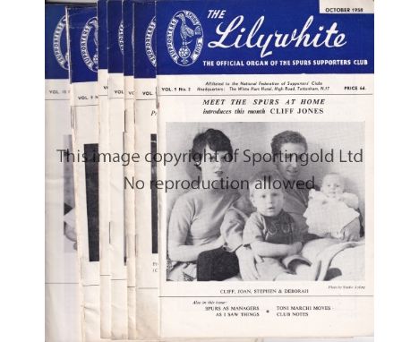 TOTTENHAM    Twenty six Tottenham Hotspur Lilywhite magazines 1958/59 to 1961/62 inclusive. Generally good