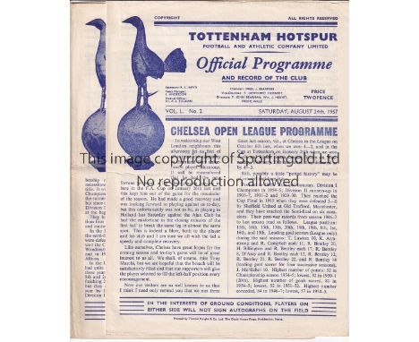 TOTTENHAM     Sixteen Tottenham Hotspur home programmes from the 1957/58 season to inc v Chelsea (Greaves' Chelsea debut), We