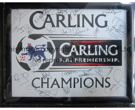 MANCHESTER UNITED TREBLE    Advertising Board used to brand the Old Trafford, Manchester United dressing room for the teams c