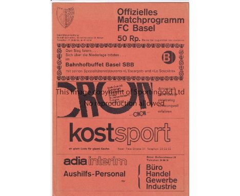 FC BASEL - CELTIC   FC Basel home programme v Celtic, 17/9/69, European Cup. Eight page fold out programme.  Good