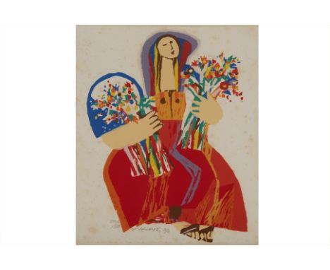 MAURO MALANG SANTOS (FILIPINO, 1928-2007)
Flower Vendor
Serigraph print
Signed, dated '92 and numbered 270/500 in pencil
24cm