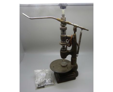 A watchmaker's sensitive drill with collets 