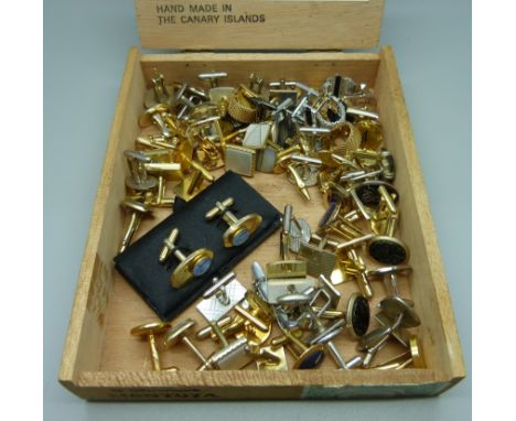 Approximately thirty-eight pairs of cufflinks including opal 