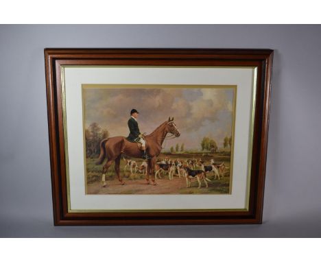 A Framed Sporting Print, Huntsman with Hounds, 40 x 29cms 