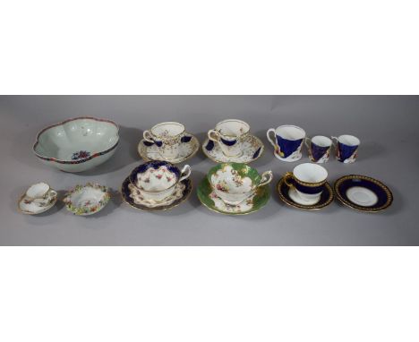 A Collection of Ceramics to Include Two Coalport Cobalt, Gilt and Floral Hand Painted Cabinet Cups and Saucers (AF), Royal Do