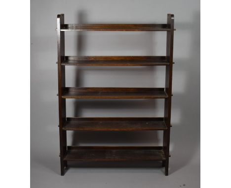An Edwardian Oak Five Shelf Galleried Bookcase, 76cms Wide 