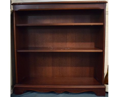 A Mahogany Effect Two Shelf Open Bookcase, 88cms Wide 