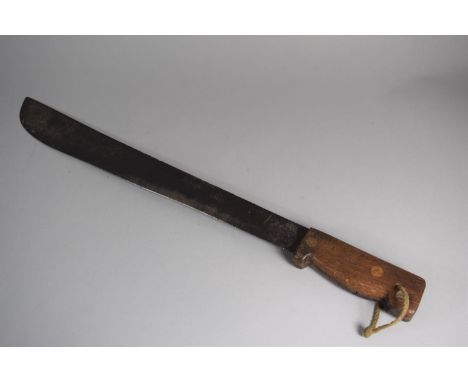 A Military Machete with Wooden Handle by Taylor of Sheffield, Stamped with War Dept, Crow's Foot and Dated 1944, 57.5cms Long