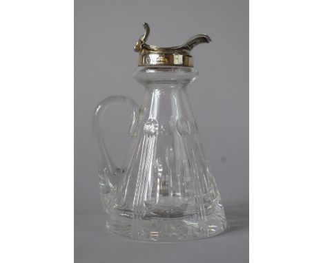 A Silver Topped Whisky Noggin Flask, B'Ham Hallmark, 11cms High 