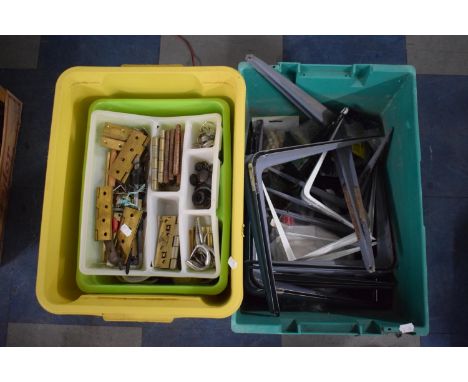 Two Boxes to Include Shelf Brackets, Hinges and Fittings 