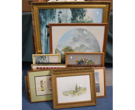 A Collection of 16 Various Pictures, Prints and a Tapestry 