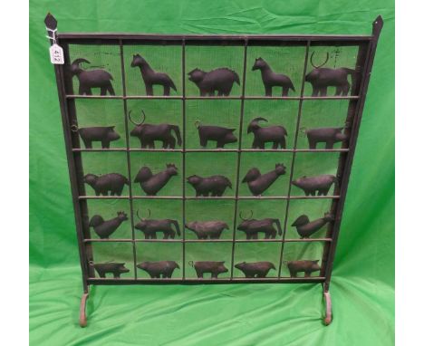 Cast iron farm animal themed fire screen 
