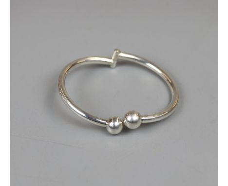 Heavy Silver hinged slave bangle 