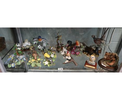 Collection of ceramic bird figures 