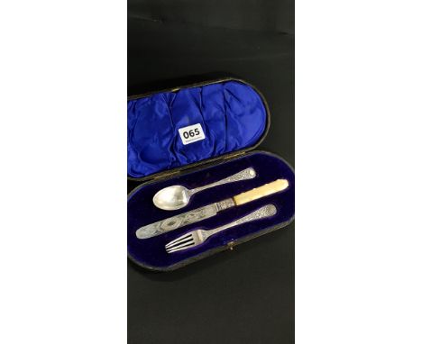 SILVER KNIFE, FORK AND SPOON SET