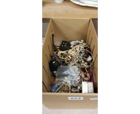 LARGE BOX OF COSTUME JEWELLERY