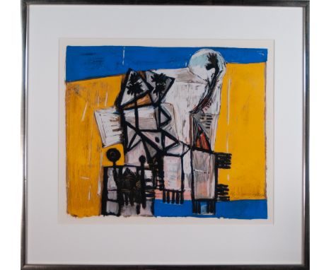 Serigraph signed Guillaume Corneille, ** Faubourg 1951 **, num : 63/200. - size height and width 52 x 60 cm - frame 77 x 81 c