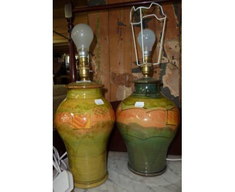 2 studio ceramic style table lamps and another