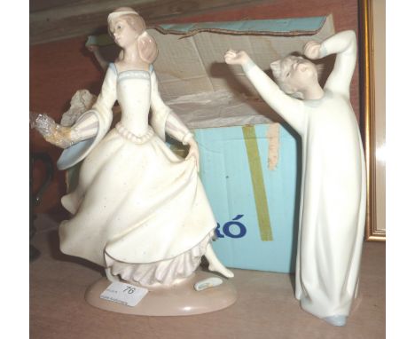 Lladro figurine in original box and Lladro boy figurine