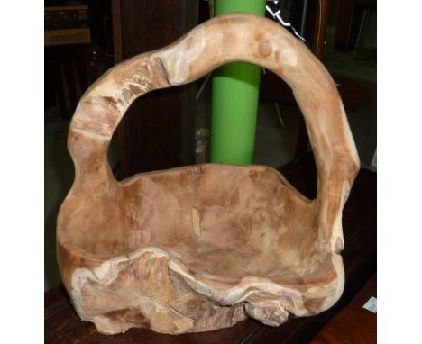 Rustic carved wood planter