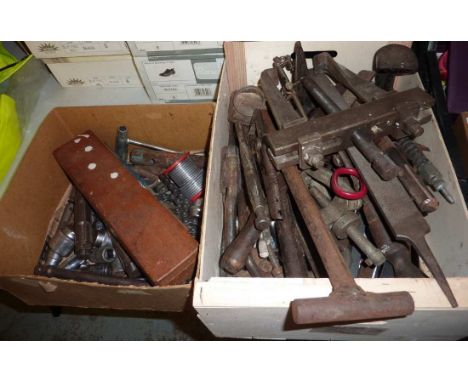 2 boxes of mainly engineering tools inc set of adjustable reamers