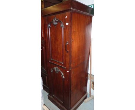 Unusual Victorian mahogany wardrobe comprised from 2 desk pedestals