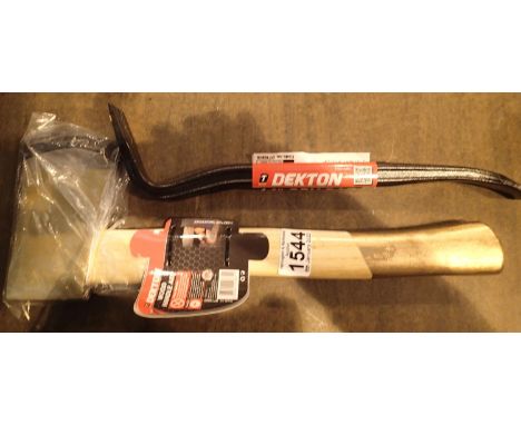 New old stock Dekton wood handle axe and a 14 inch pry bar. Not available for in-house P&amp;P, contact Paul O'Hea at Mailbox