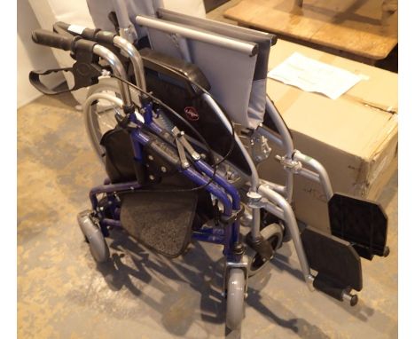 Folding wheelchair and walker, chair in good condition, all parts present, no visible damages. Not available for in-house P&a