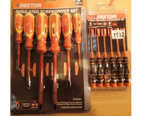 Two sets of new old stock Dekton screwdrivers, precision and insulated. P&amp;P Group 1 (£14+VAT for the first lot and £1+VAT