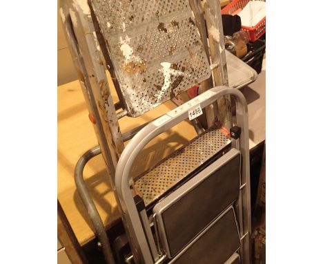 A set of three rung step ladders and a set of five rung decorators ladders. Not available for in-house P&amp;P, contact Paul 