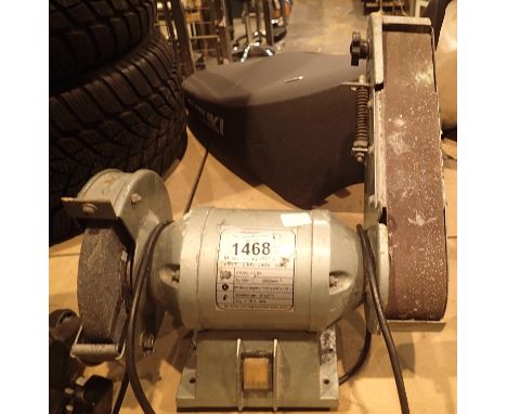 NuTool bench grinder and 2'' belt sander. Not available for in-house P&P, contact Paul O'Hea at Mailboxes on 01925 659133Cond