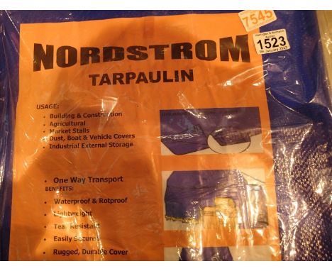 A pair of new old stock Nordstrom tarpaulins, 9 x 6 feet. P&amp;P Group 1 (£14+VAT for the first lot and £1+VAT for subsequen