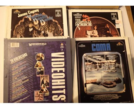 Ten x CED Video discs including Amityville Horror, The Blue Lagoon, Coma, 20 Video Hits &amp; Billy Squier Live at Cobo Hall 