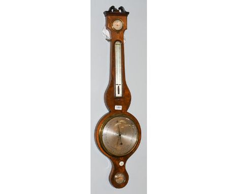 A 19th century mahogany wheel barometer, A Pagani, Nottingham