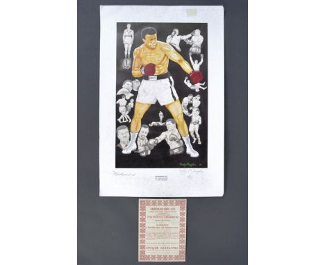 Muhammad Ali (1942-2016) - ' The Peoples Champion ' rare limited edition lithograph print by Patrick Monaghan. No. 444/850 - 